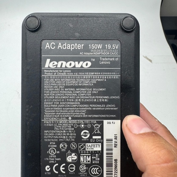 Lenovo 150W 19.5V Laptop AC Adapter Charger Power Supply PA-1151-11VA - Picture 3 of 6